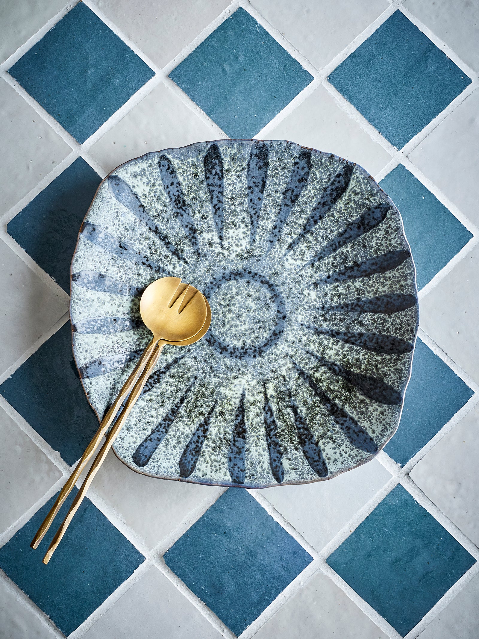 Farfurie Servire Ceramică Gri Bloomingville - Imagine 4