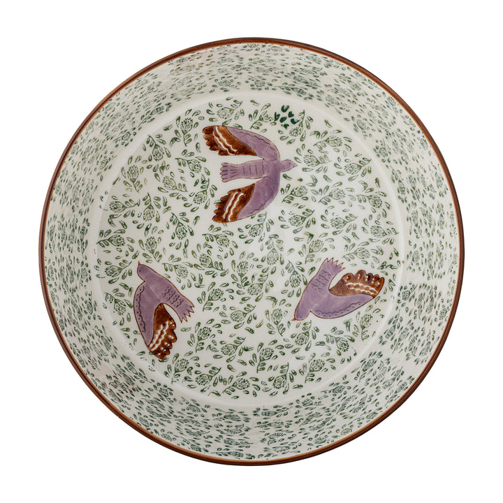 Bol Ceramic Verde Pictat Manual Bloomingville - Imagine 2
