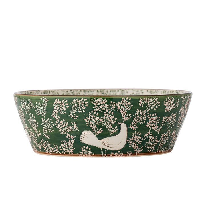 Bol Ceramic Verde Pictat Manual Bloomingville - Imagine 3