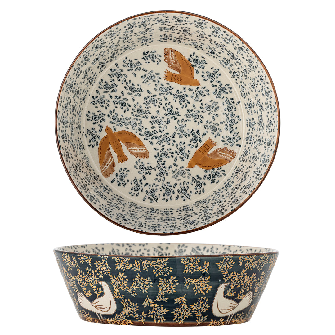 Bol Ceramică Albastră Pictat Manual Bloomingville - Imagine 1