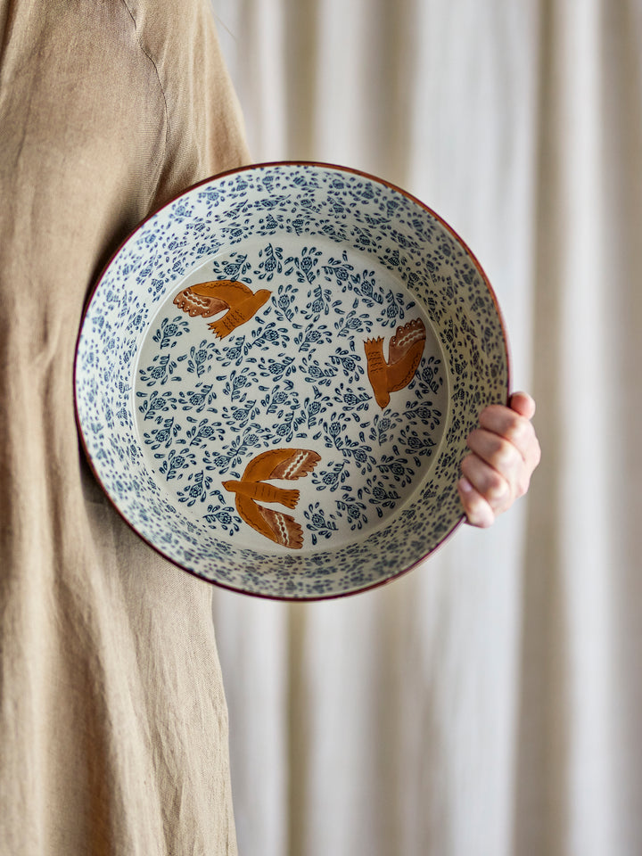 Bol Ceramică Albastră Pictat Manual Bloomingville - Imagine 5