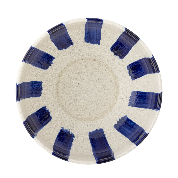 Bol Ceramic Albastru Pictat Manual Bloomingville - Imagine 2