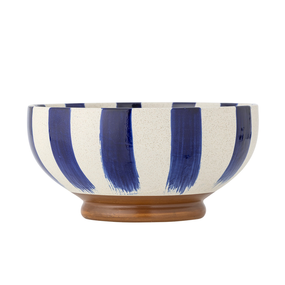 Bol Ceramic Albastru Pictat Manual Bloomingville - Imagine 3