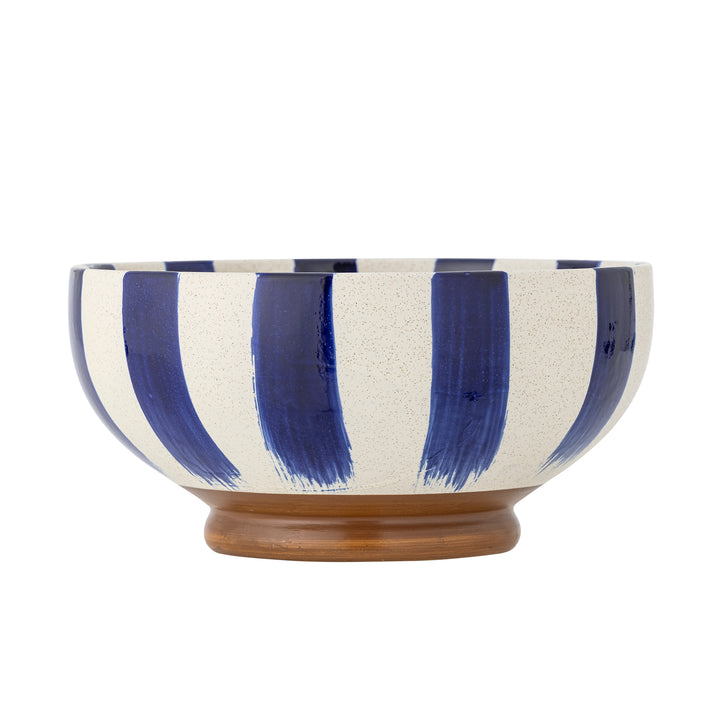 Bol Ceramic Albastru Pictat Manual Bloomingville - Imagine 3