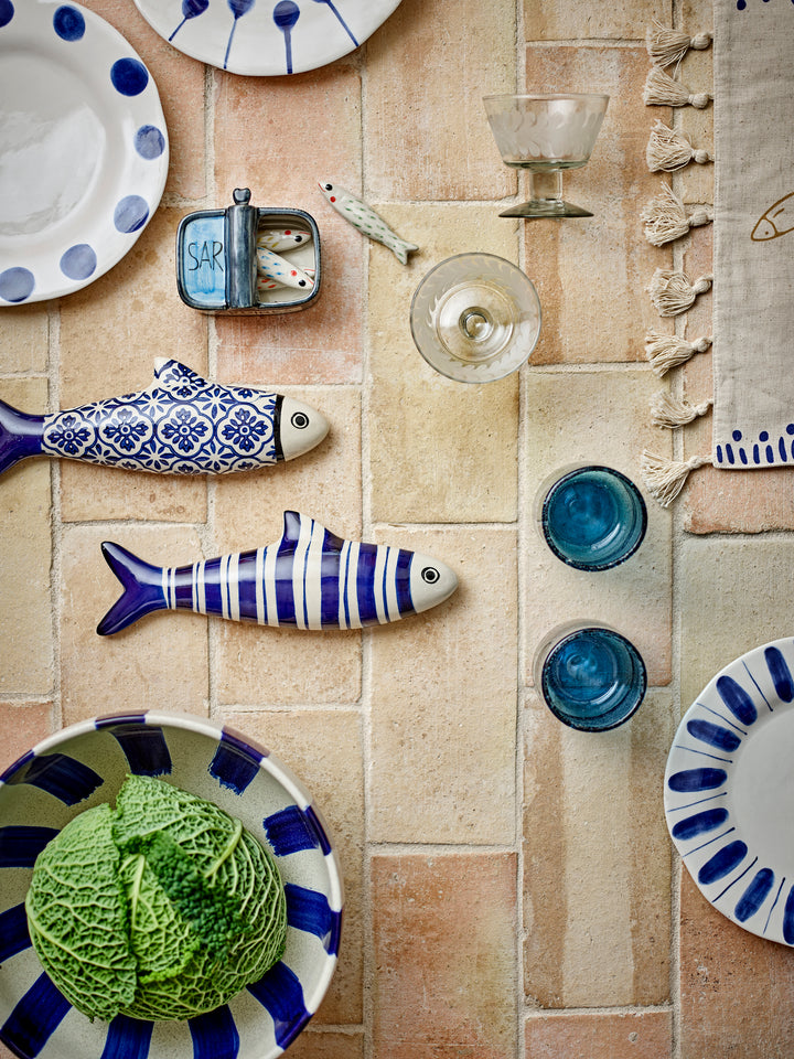 Bol Ceramic Albastru Pictat Manual Bloomingville - Imagine 8