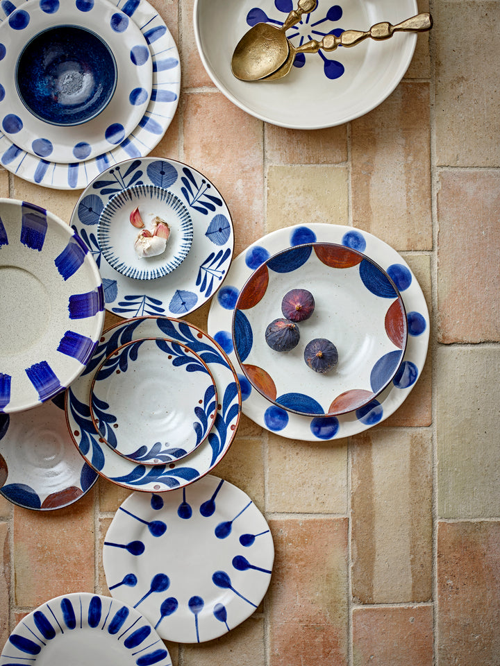 Bol Ceramic Albastru Pictat Manual Bloomingville - Imagine 9