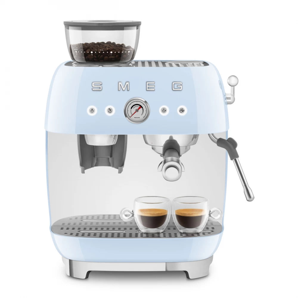 Espressor manual albastru pastel 50's Style, EGF03PBEU, Smeg