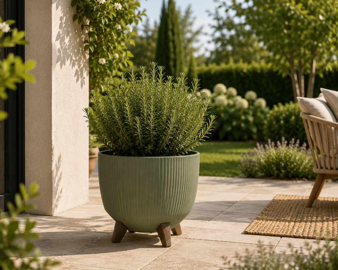 Ghiveci Rotund Roma Jumper Verde Gri Lamela