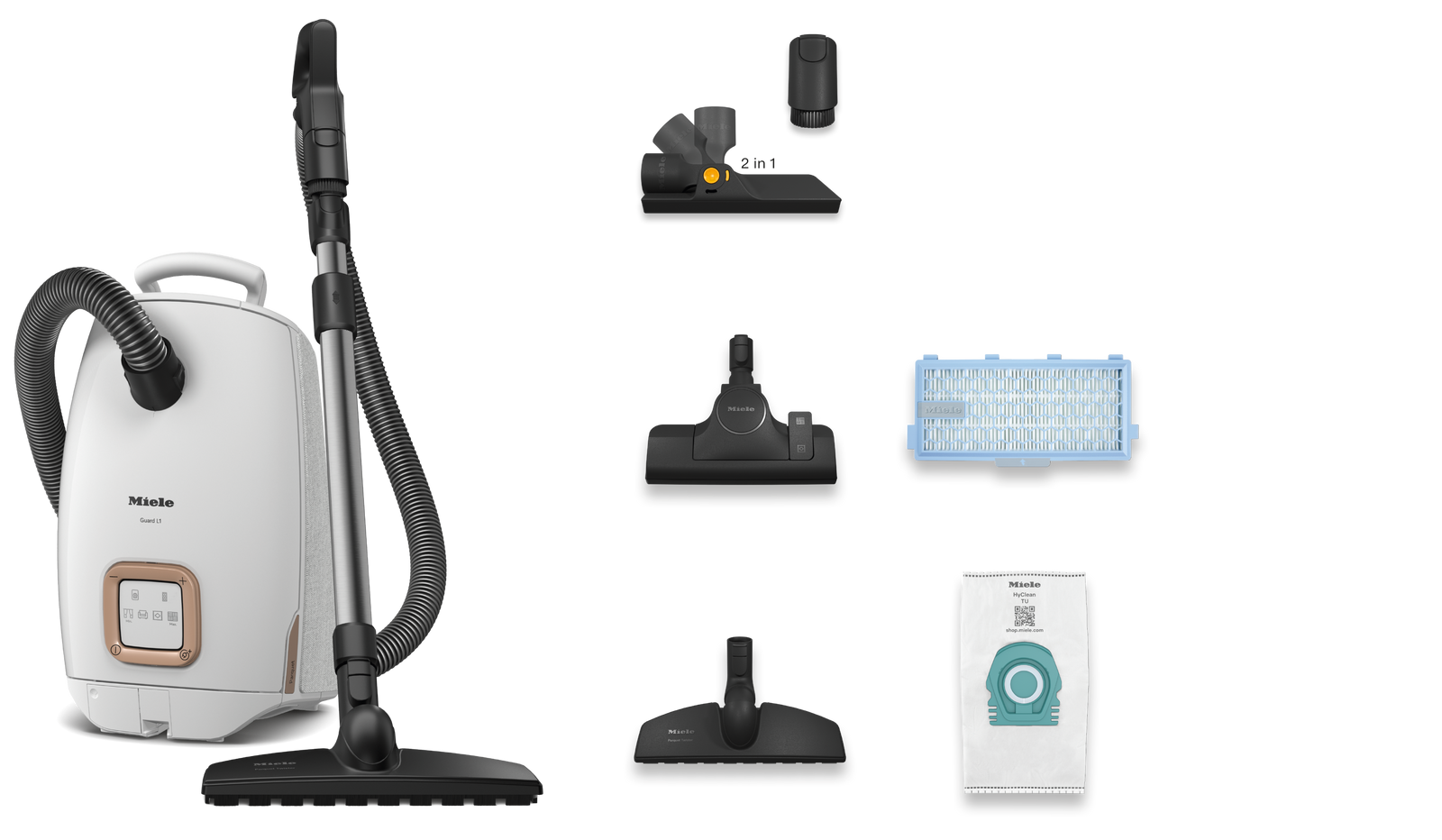 Aspirator Cilindric Guard L1 Parquet Alb Brilliant - Imagine 2