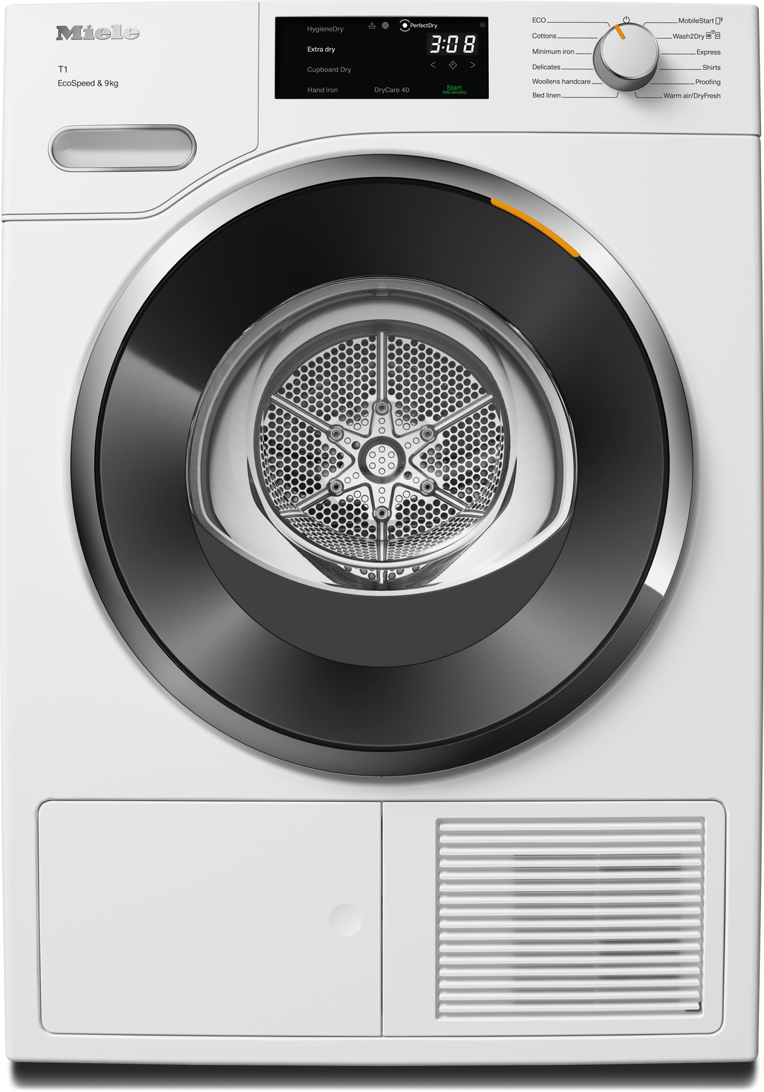 Uscător Cu Pompă De Căldură Miele TWH780WP EcoSpeed&amp;9kg Alb Lotus - Imagine 1