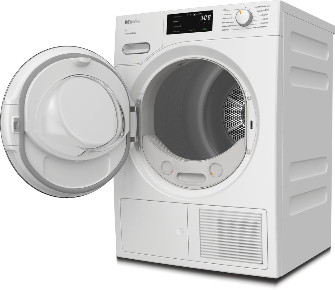 Uscător Cu Pompă De Căldură Miele TWH780WP EcoSpeed&amp;9kg Alb Lotus - Imagine 2