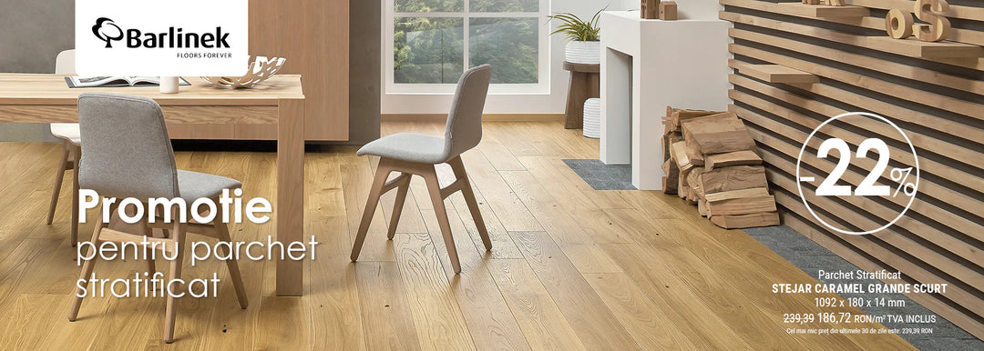 Parchet Stratificat Stejar Caramel Grande Scurt, Barlinek Pure Line
