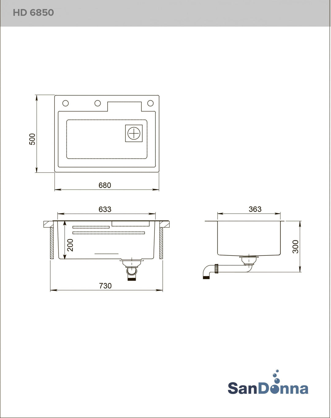Chiuveta de bucatarie multifunctionala handmade Sandonna HD6850 Auriu