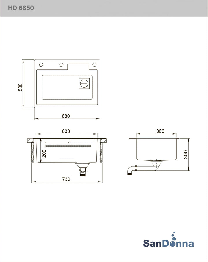 Chiuveta de bucatarie multifunctionala handmade Sandonna HD6850 Auriu
