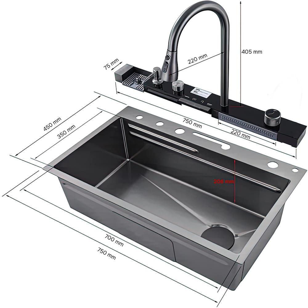Chiuvetă bucătărie cu Consola bateria SanDonna HD7550 Negru