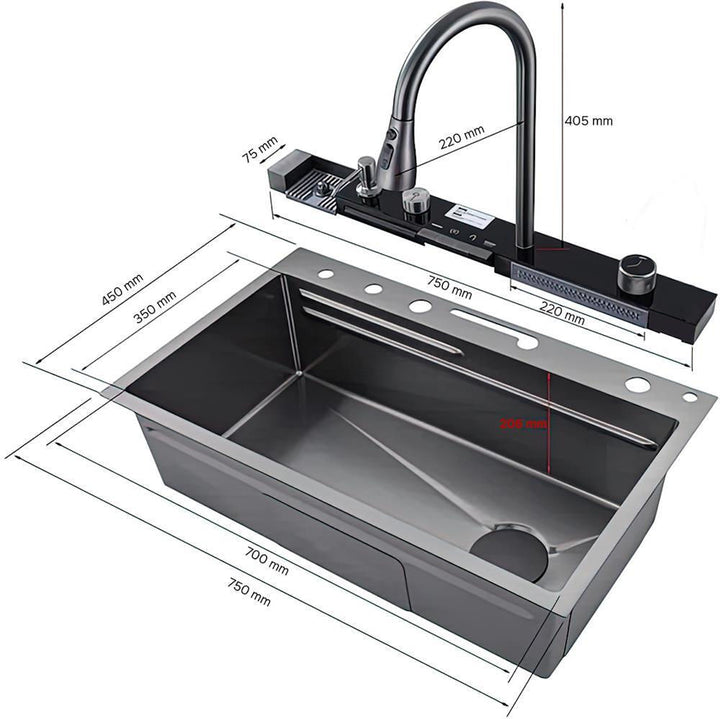 Chiuvetă bucătărie cu Consola bateria SanDonna HD7550 Negru