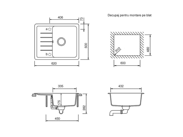 Set chiuveta bucatarie Schock Pinedo D-100XS 620 x 500 mm Cristalite Alpina, alb si baterie bucatarie Schock Prima Inox Periat