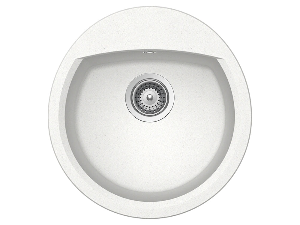 Set chiuveta bucatarie Schock Manhattan R-100 470 x 490 mm Alpina si baterie bucatarie Schock Flora inox periat cu pipa flexibila, alb