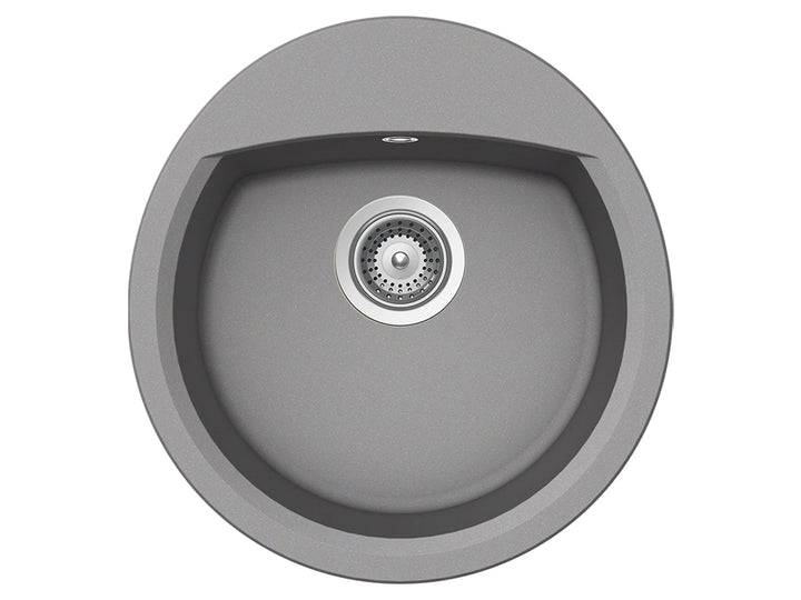 Set chiuveta bucatarie Schock Manhattan R-100 470 x 490 mm Croma si baterie bucatarie Schock Flora inox periat cu pipa flexibila, gri
