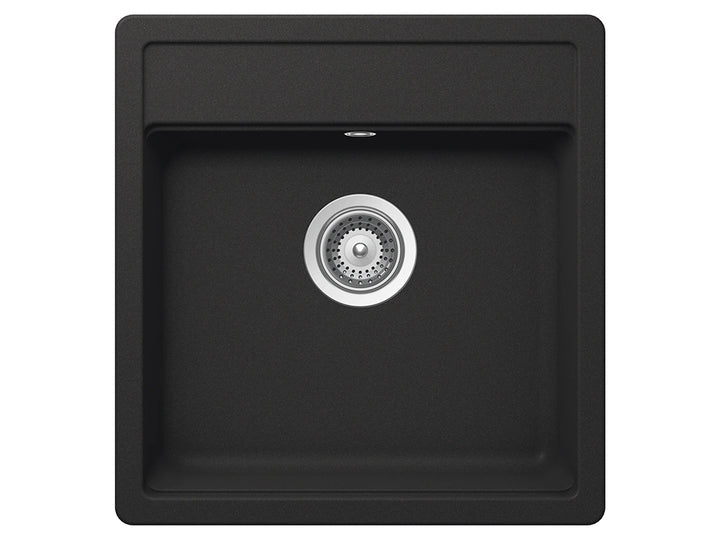 Set chiuveta bucatarie Schock Nemo N-100S 490 x 510 mm si baterie bucatarie Schock Epos Cristalite Onyx cu cap extractibil, negru metalizat