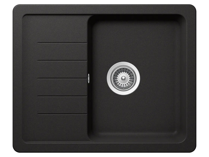 Set chiuveta bucatarie Schock Pinedo D-100XS 620 x 500 mm Nero si baterie bucatarie Ferro Lugio, cartus ceramic, negru