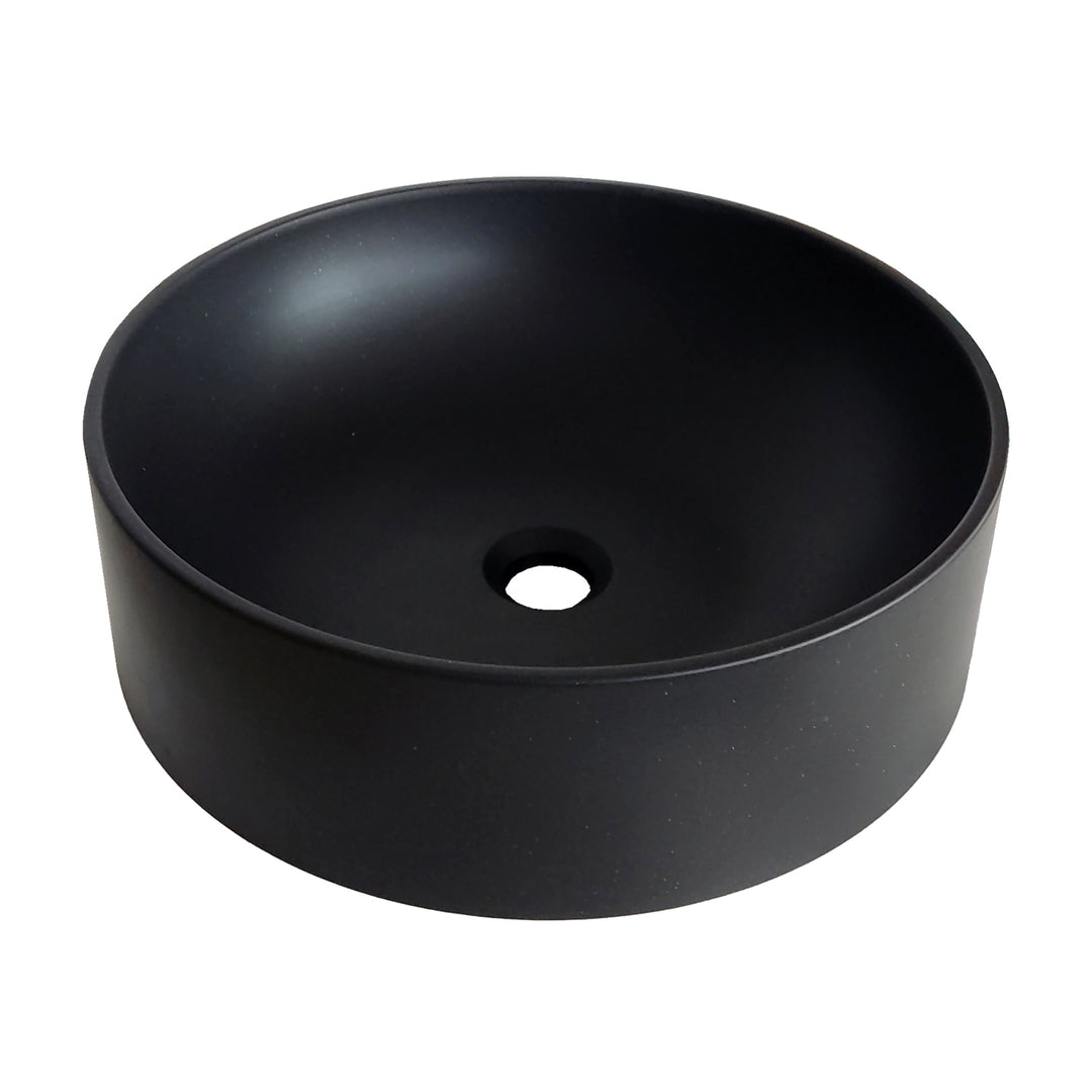 Lavoar  SanDonna Circle Negru Mat, granit