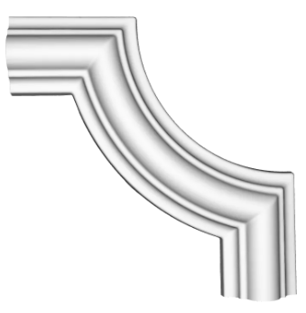 Coltar decorativ din poliuretan M1-2 - 14x14x2 cm