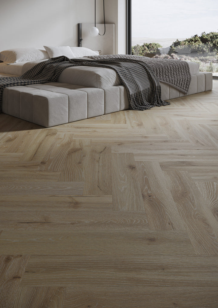 Parchet SPC Stejar Desert Herringbone