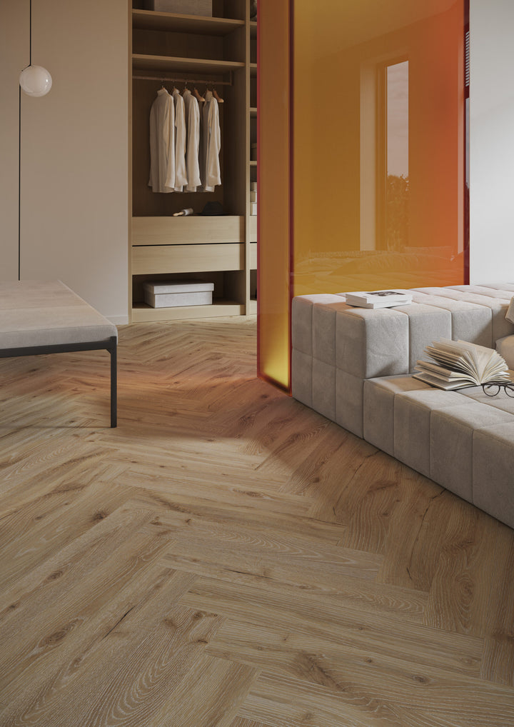 Parchet SPC Stejar Desert Herringbone
