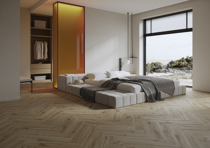 Parchet SPC Stejar Desert Herringbone