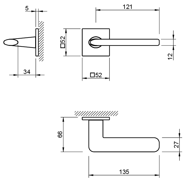 Maner usa, crom lucios 4165 5SQ/T3, Tupai