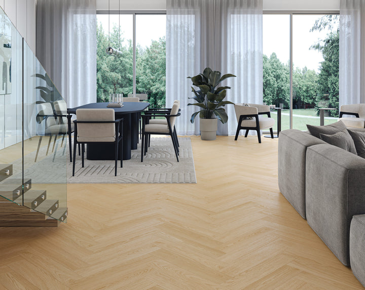 Parchet SPC Stejar Cream Herringbone
