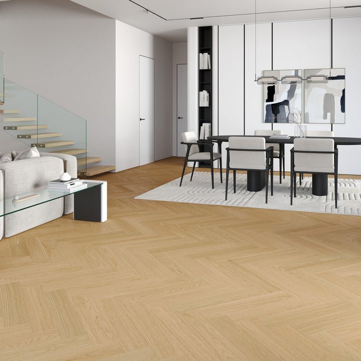 Parchet SPC Stejar Cream Herringbone