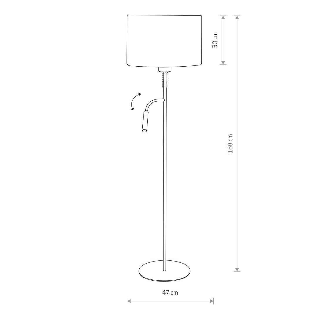Lampadar With Reading Lamp Hotel Plus 9074, Nowodvorski