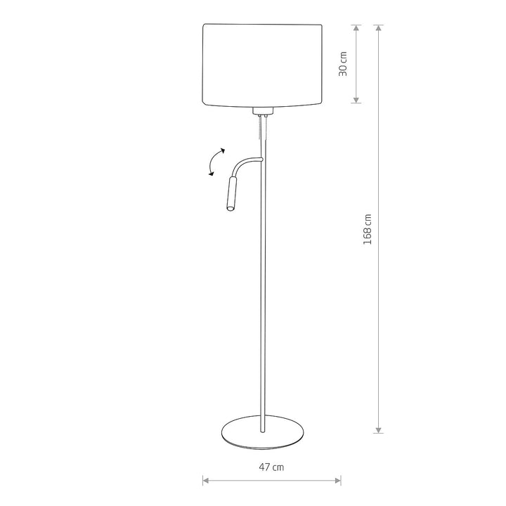 Lampadar With Reading Lamp Hotel Plus 9074, Nowodvorski