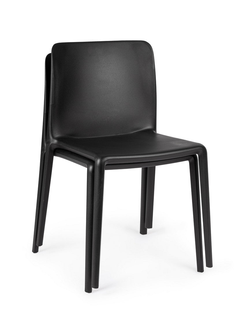 Scaun Dining Plastic Negru, Chloris Bizzotto - Imagine 8