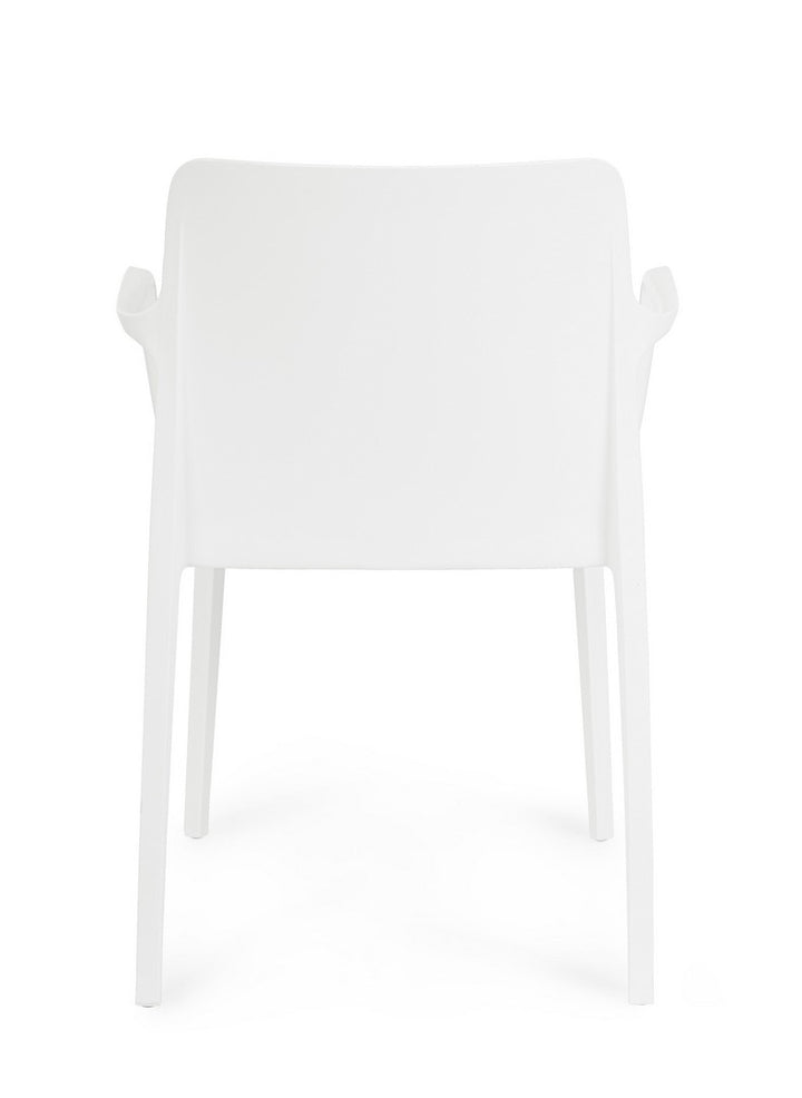 Scaun Dining Plastic Alb Cu Brațe, Chloris Bizzotto - Imagine 4