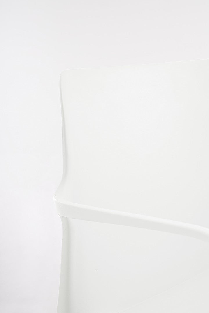 Scaun Dining Plastic Alb Cu Brațe, Chloris Bizzotto - Imagine 6