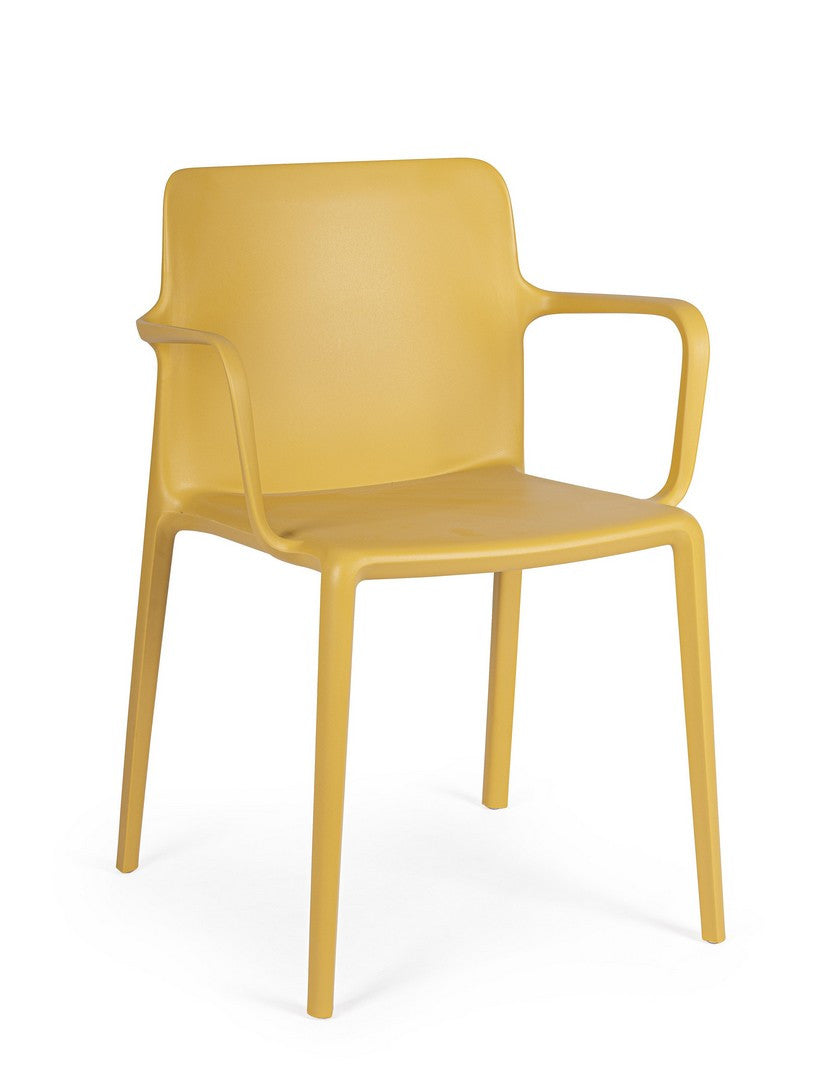 Scaun Dining Plastic Galben, Chloris Bizzotto - Imagine 1