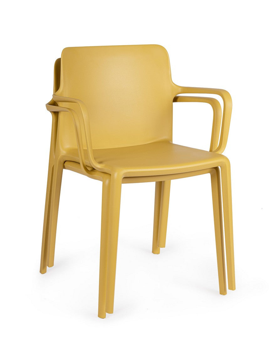 Scaun Dining Plastic Galben, Chloris Bizzotto - Imagine 8