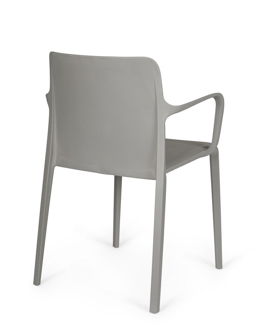 Scaun Dining Plastic Gri Cu Brațe, Chloris Bizzotto - Imagine 2