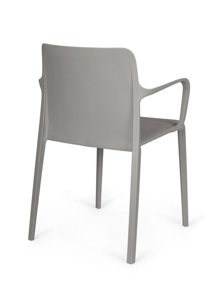 Scaun Dining Plastic Gri Cu Brațe, Chloris Bizzotto - Imagine 2