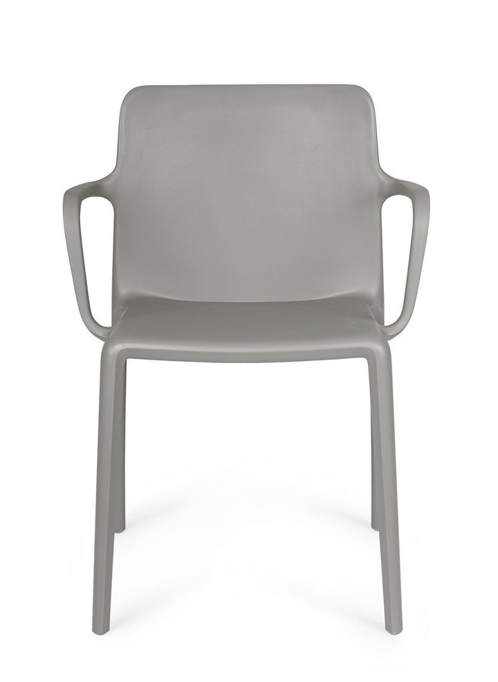 Scaun Dining Plastic Gri Cu Brațe, Chloris Bizzotto - Imagine 3