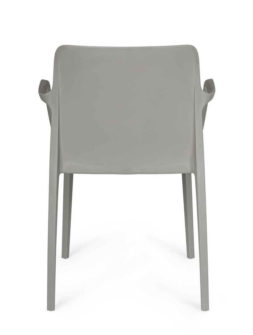 Scaun Dining Plastic Gri Cu Brațe, Chloris Bizzotto - Imagine 4
