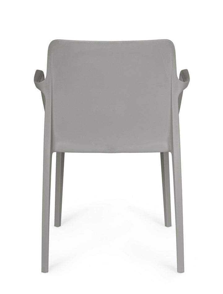 Scaun Dining Plastic Gri Cu Brațe, Chloris Bizzotto - Imagine 4