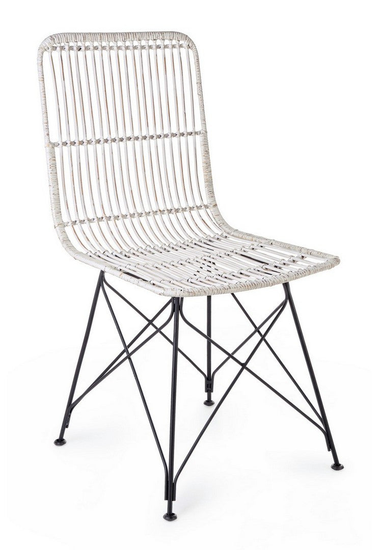 Scaun Dining Ratan Natural Alb, Lucila Bizzotto - Imagine 1