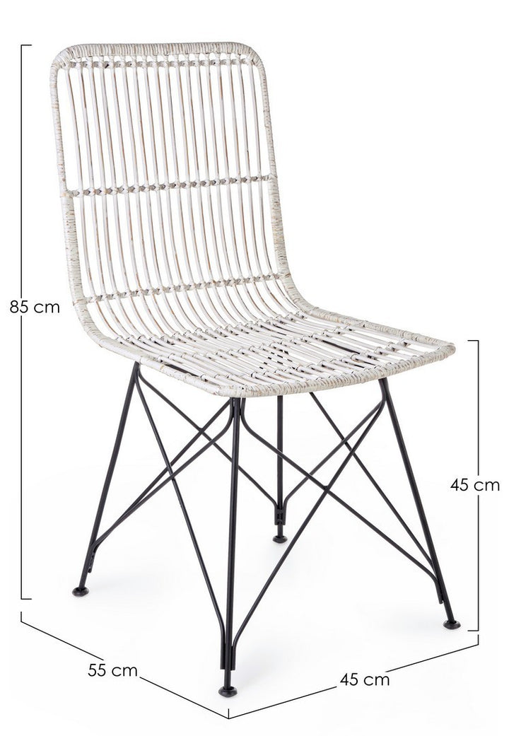 Scaun Dining Ratan Natural Alb, Lucila Bizzotto - Imagine 2