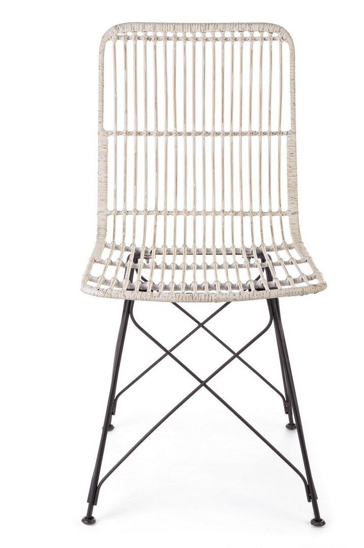 Scaun Dining Ratan Natural Alb, Lucila Bizzotto - Imagine 3