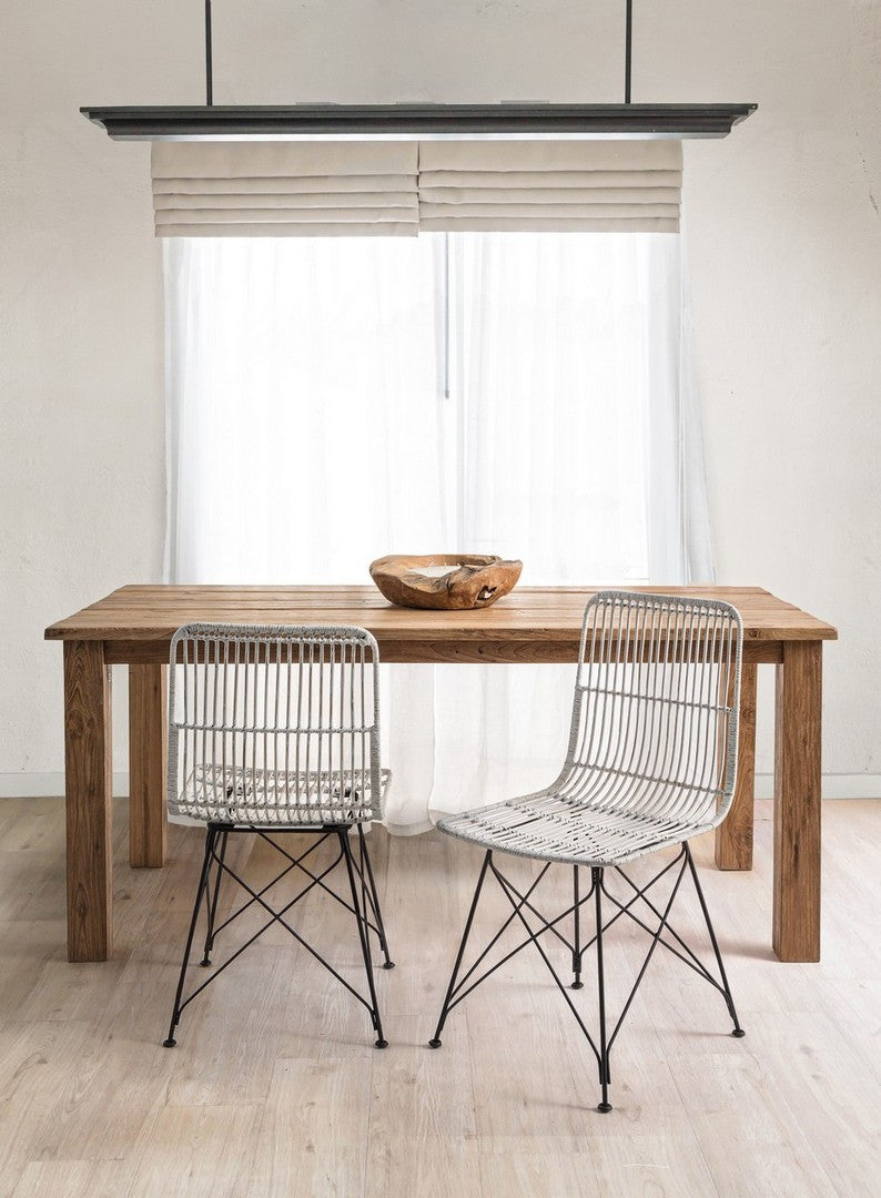 Scaun Dining Ratan Natural Alb, Lucila Bizzotto - Imagine 7