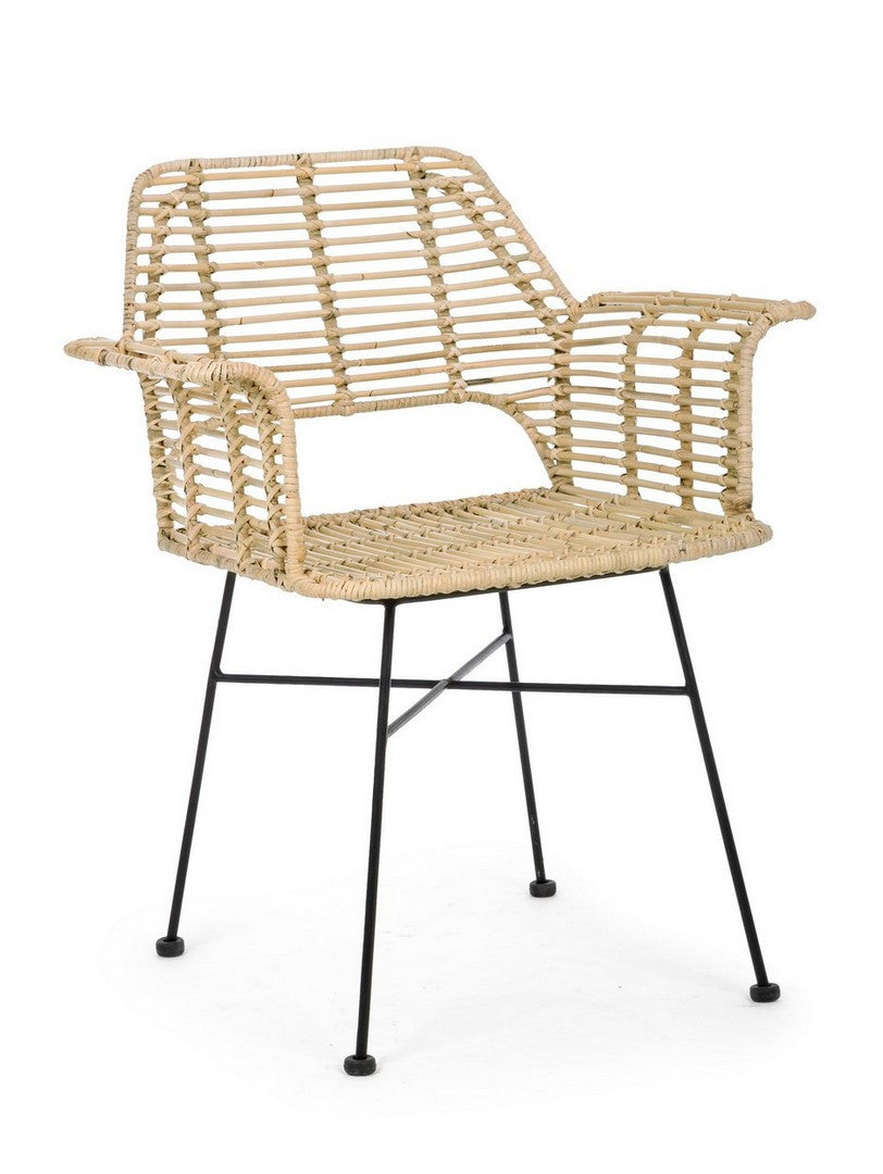 Scaun Dining Natural Ratan Cu Brațe, Tunas Bizzotto - Imagine 1